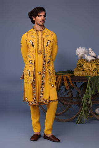 Fizan Toucan Haldi Kurta Jacket Set