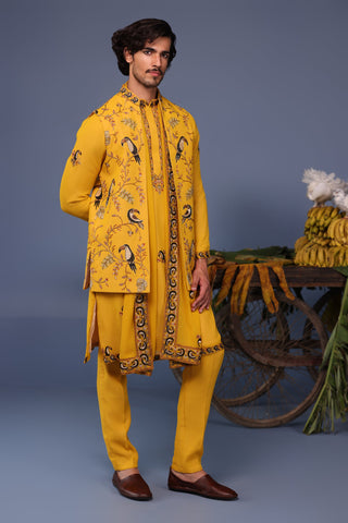 Fizan Toucan Haldi Kurta Jacket Set