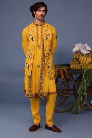 Fizan Toucan Haldi Kurta Jacket Set