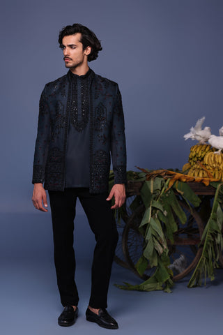 Kush Navy Blue Jodhpuri Set