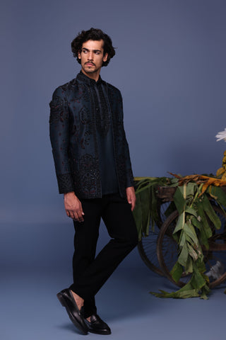 Kush Navy Blue Jodhpuri Set