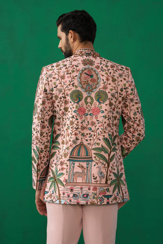 FOUNTAIN PINK JODHPURI SET