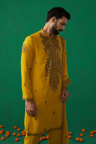ASHISH SHARMA IN ARABIC HALDI KURTA SET