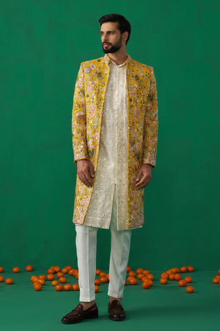 ROOPAL TYAGI'S HUSBAND Nomish Bhardwaj IN Phoolpankh Haldi Indowestern Set