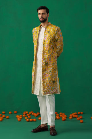 ROOPAL TYAGI'S HUSBAND Nomish Bhardwaj IN Phoolpankh Haldi Indowestern Set