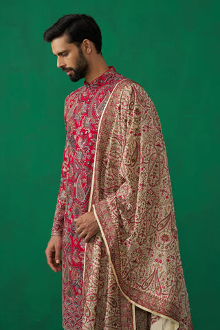 ARJUN M R IN PAISELY PINK KURTA SET