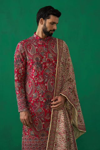 ARJUN M R IN PAISELY PINK KURTA SET