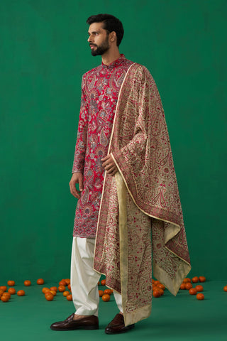 ARJUN M R IN PAISELY PINK KURTA SET
