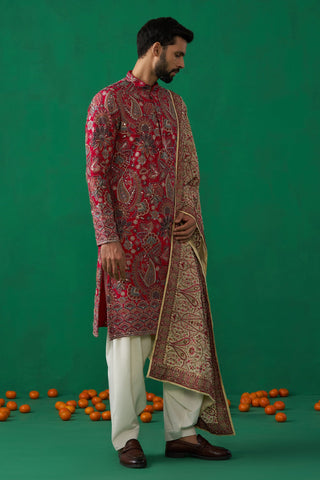 ARJUN M R IN PAISELY PINK KURTA SET