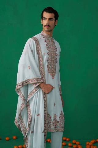 MOTIF SKY BLUE KURTA SET