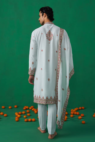 MOTIF SKY BLUE KURTA SET