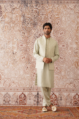Kabir - Mint Green Long Jacket Kurta Set