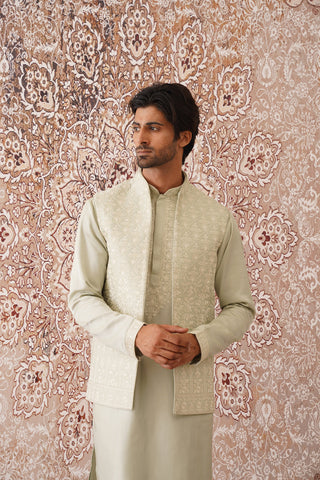 Kabir - Mint Green Long Jacket Kurta Set