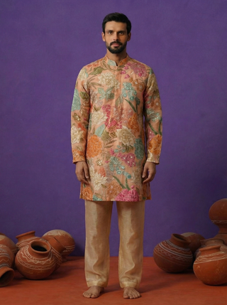 TATVA PEACH SHORT KURTA SET