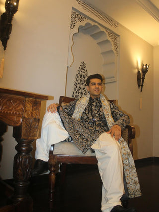Devisshh Ahuja in Nawab navy blue Kurta Set