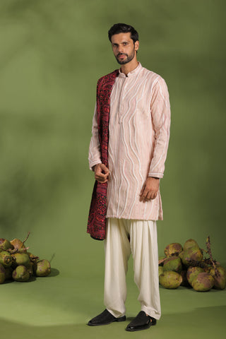 Antya Pink Kurta patiyala set with dupatta