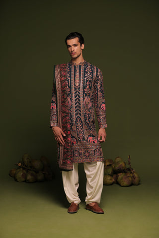 Sohail Mughal in Taranj Multi Kurta patiyala set with dupatta