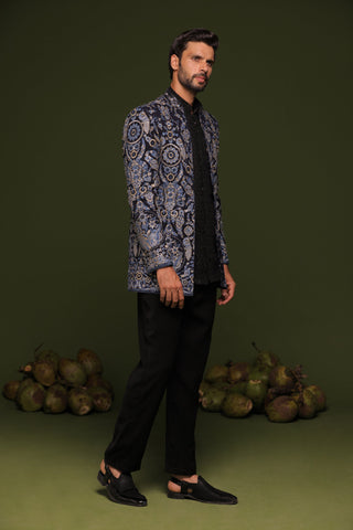 Shaurya Multi Jodhpuri set with short embroidered shirt and pant