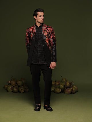 Darshan Raval in Viren black Jodhpuri set with shirt and trouser