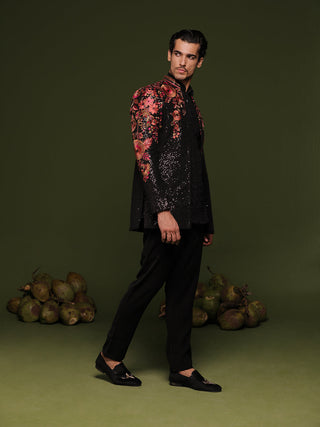 Darshan Raval in Viren black Jodhpuri set with shirt and trouser