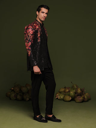Viren black Jodhpuri set with shirt and trouser