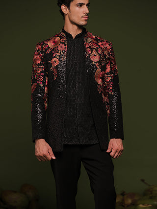 Darshan Raval in Viren black Jodhpuri set with shirt and trouser