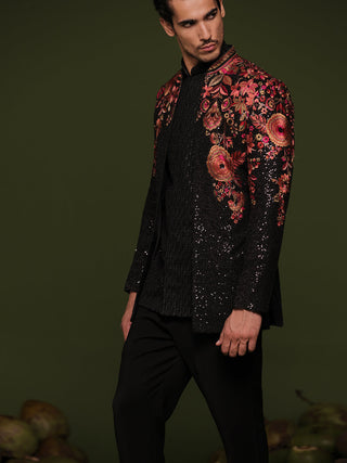 Darshan Raval in Viren black Jodhpuri set with shirt and trouser