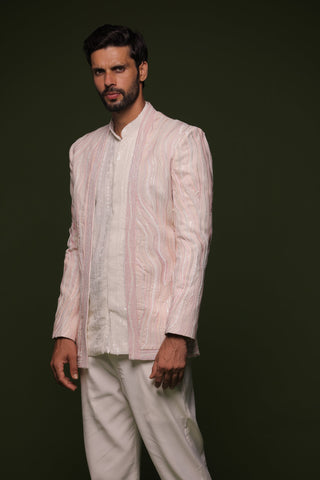 Varuna White Jodhpuri set with short shirt pant