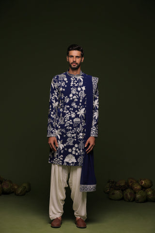 Shivesh Bhatia in Aruna Navy Kurta set with patiyala and dupatta
