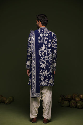 Siddharth P Malhotra in Aruna Navy Kurta set with patiyala and dupatta