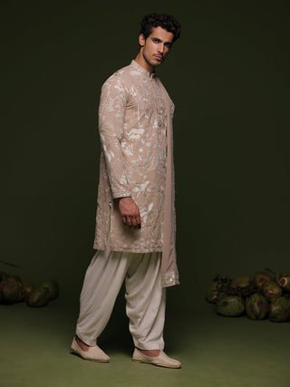 Mohit Malik in Vritra Beige Kurta set with patiyala and dupatta
