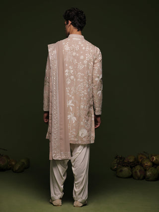 Mohit Malik in Vritra Beige Kurta set with patiyala and dupatta