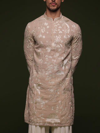 Vishal Pandey in Vritra Beige Kurta set with patiyala and dupatta